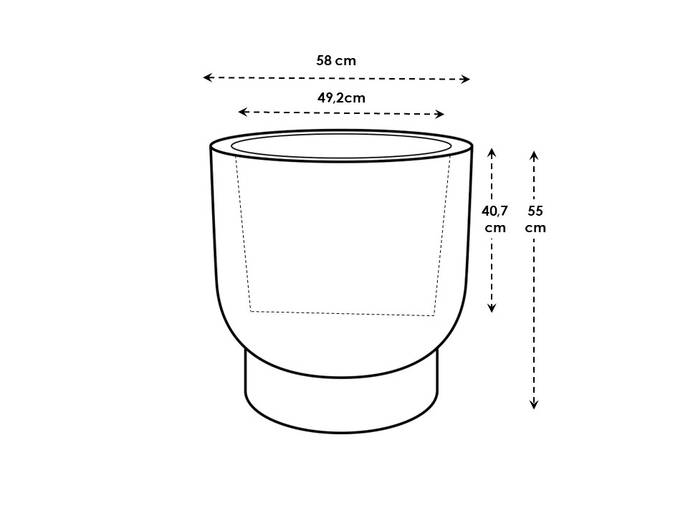 amber grail 58cm linnen wit